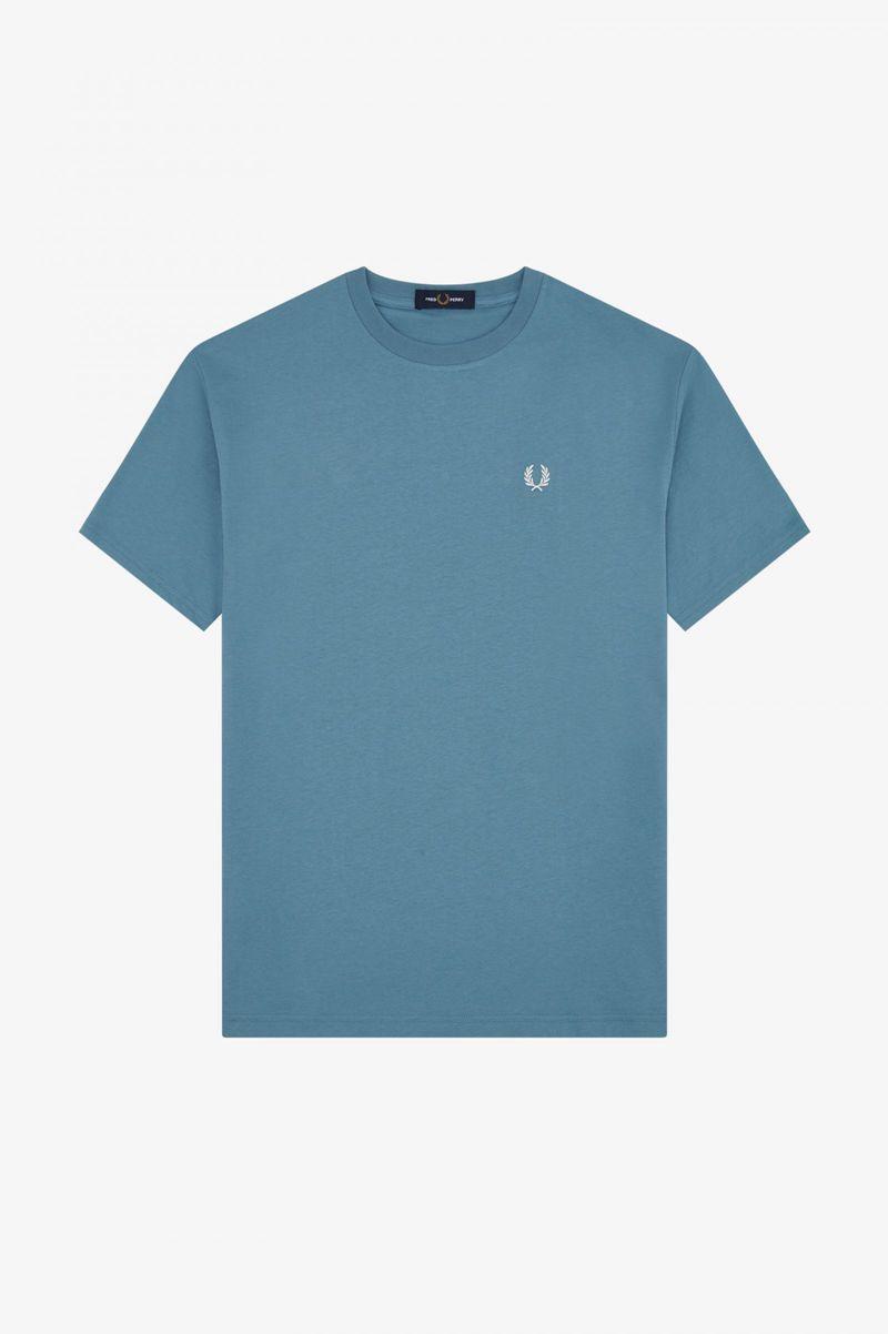 Grey Blue Fred Perry Crew Neck Women's T Shirts | PH 2031MQZA